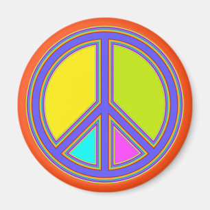 holiES - colourful PEACE sign + your ideas Magnet