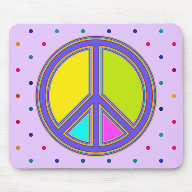 holiES - colourful PEACE sign + your ideas Mouse Pad (Front)