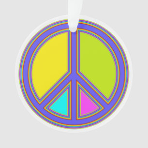 holiES - colourful PEACE sign + your ideas Ornament