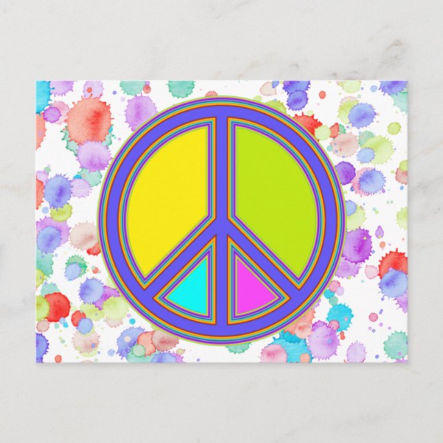 holiES - colourful PEACE sign + your ideas Postcard (Front)