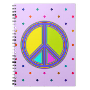 holiES - colourful PEACE sign + your ideas Spiral Notebook