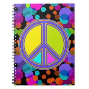 holiES - colourful PEACE sign + your ideas Spiral Notebook