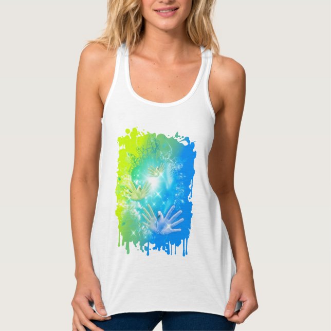 holiES - Flying Hands Pigeons ART Singlet (Front)