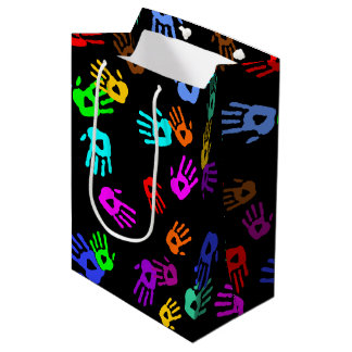 holiES - hands coloured pattern 1 + your backgr. Medium Gift Bag