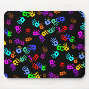 holiES - hands coloured pattern 1 + your backgr. Mouse Pad