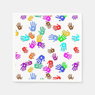 holiES - hands coloured pattern 1 + your backgr. Napkin