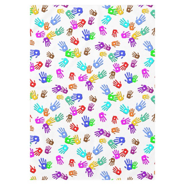 holiES - hands coloured pattern 1 + your backgr. Tablecloth (Front)
