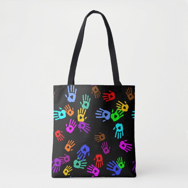 holiES - hands coloured pattern 1 + your backgr. Tote Bag (Front)