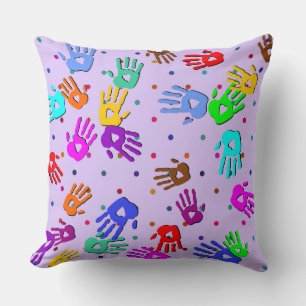 holiES - hands dots coloured pattern 1 Cushion