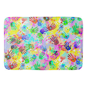 holiES - hands splashes coloured grunge pattern 2 Bath Mat