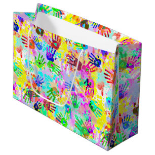holiES - hands splashes coloured grunge pattern 2 Large Gift Bag