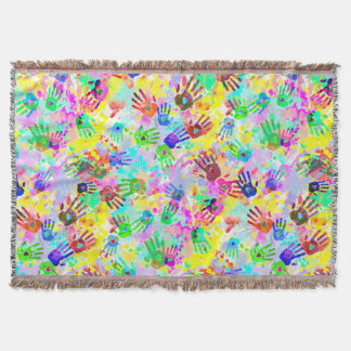 holiES - hands splashes coloured grunge pattern 2 Throw Blanket