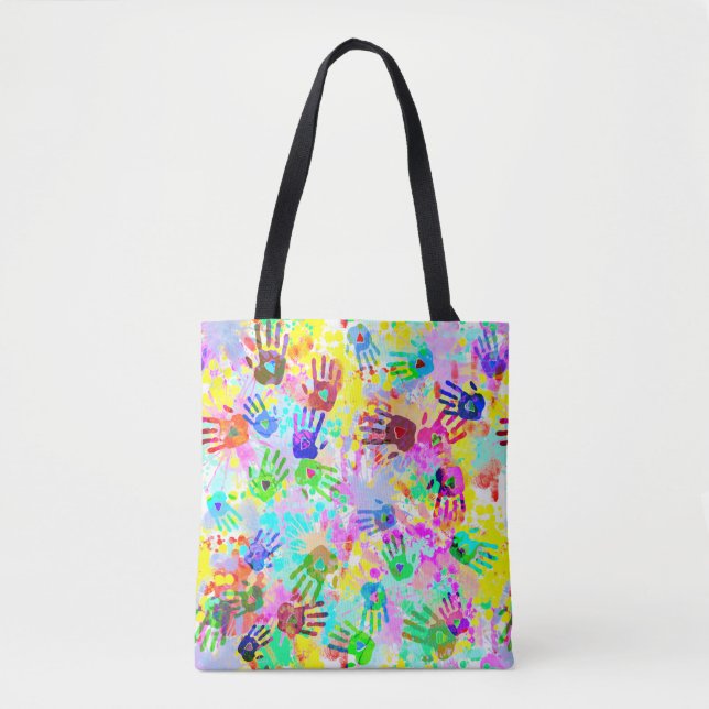 holiES - hands splashes coloured grunge pattern 2 Tote Bag (Front)