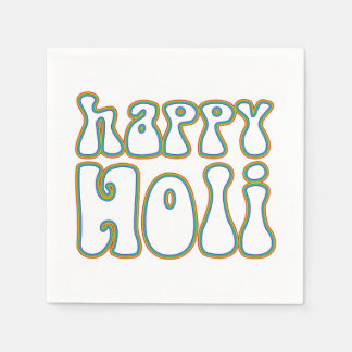 holiES - HAPPY HOLI simply coloured outline 1 Napkin