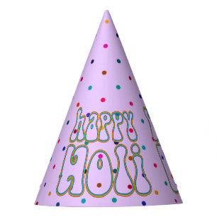 holiES - HAPPY HOLI simply coloured outline 1 Party Hat