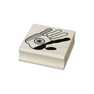 holiES - India Flag Hand + your ideas Rubber Stamp