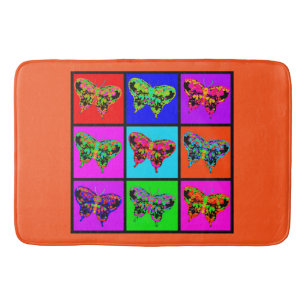 holiES - Psychedelic Butterflies Mosaic Bath Mat