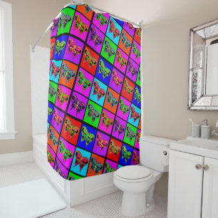 holiES - Psychedelic Butterflies Mosaic Shower Curtain