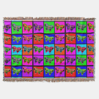 holiES - Psychedelic Butterflies Mosaic Throw Blanket