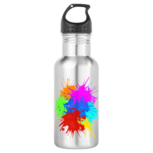 holiES - Splashes round 2 + your ideas 532 Ml Water Bottle (Front)