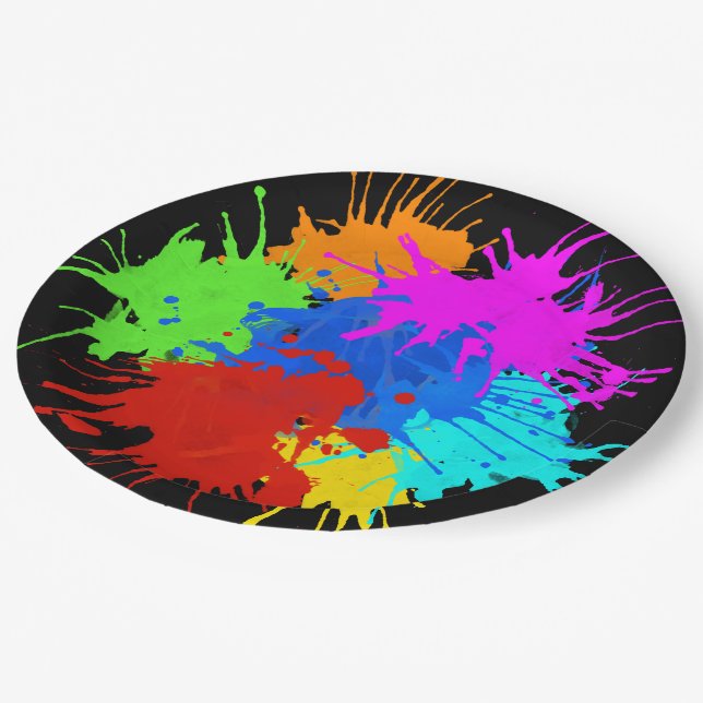 holiES - Splashes round 2 + your ideas Paper Plate (Angled)