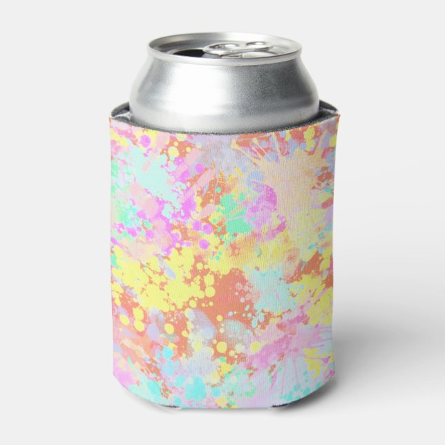 holiES - Splashes seamless pattern pastel 1 Can Cooler (Can Front)