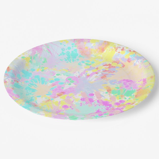 holiES - Splashes seamless pattern pastel 1 Paper Plate (Angled)