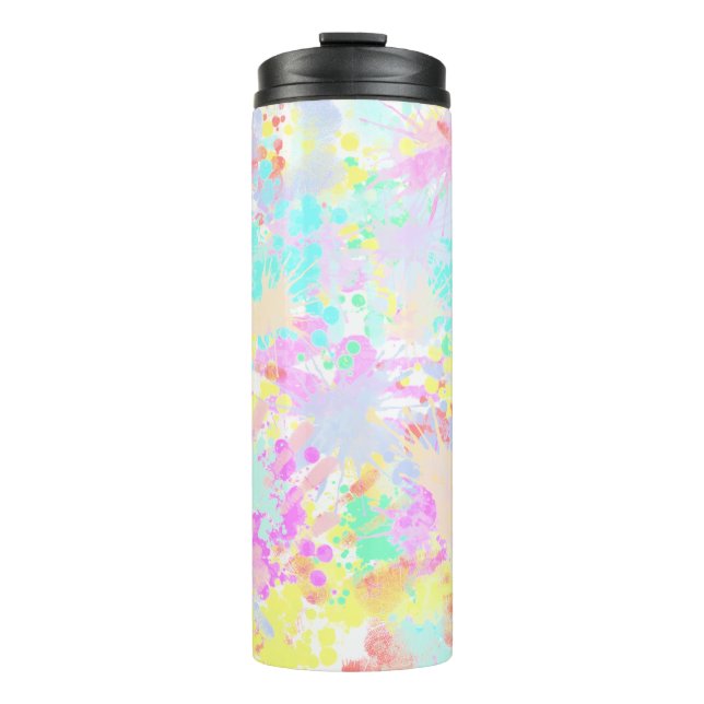 holiES - Splashes seamless pattern pastel 1 Thermal Tumbler (Front)