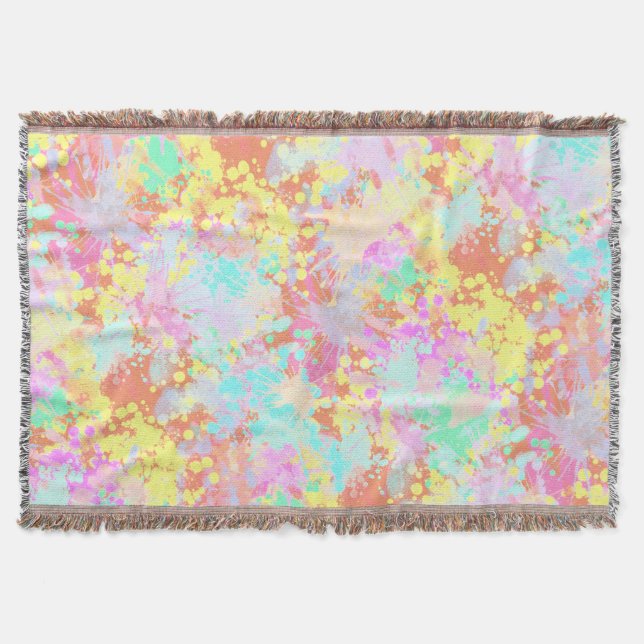 holiES - Splashes seamless pattern pastel 1 Throw Blanket (Front)