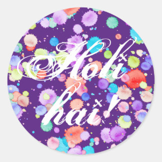 holiES - Splatter multicolored 1 + your backgr. Classic Round Sticker