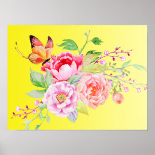 holiES - Watercolor Spring Flowers Bouquet 2 Poster