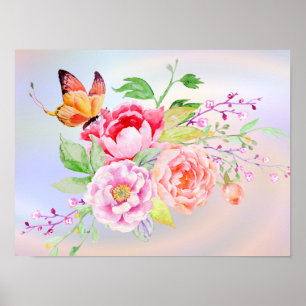 holiES - Watercolor Spring Flowers Bouquet 2 Poster