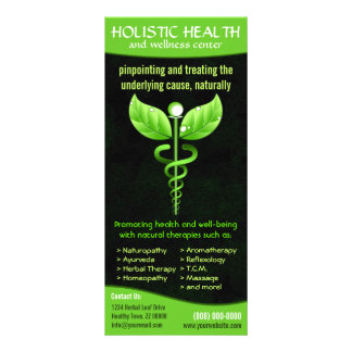 Holistic Alternative Medicine Green Caduceus Rack Card