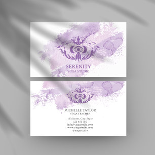 Holistic Celestial Moon Third Eye Yoga Purple Business Card