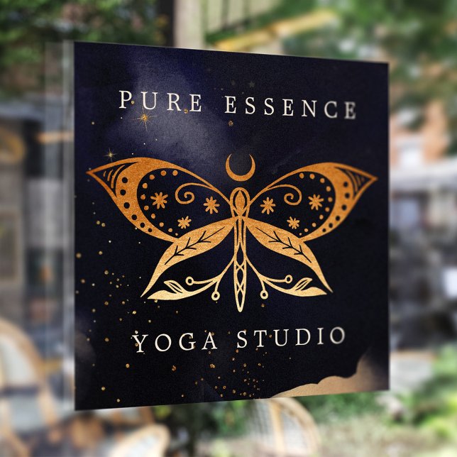 Holistic Celestial Sun & Moon Butterfly Dark Ink (Holistic Celestial Sun & Moon Butterfly Dark Ink Window Cling)