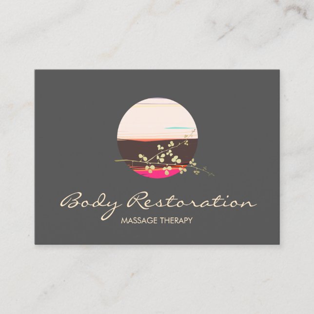Holistic Health and Wellness Massage Therapist Business Card (Front)