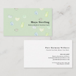 Holistic Health Coach Organic Green Personalized Business Card