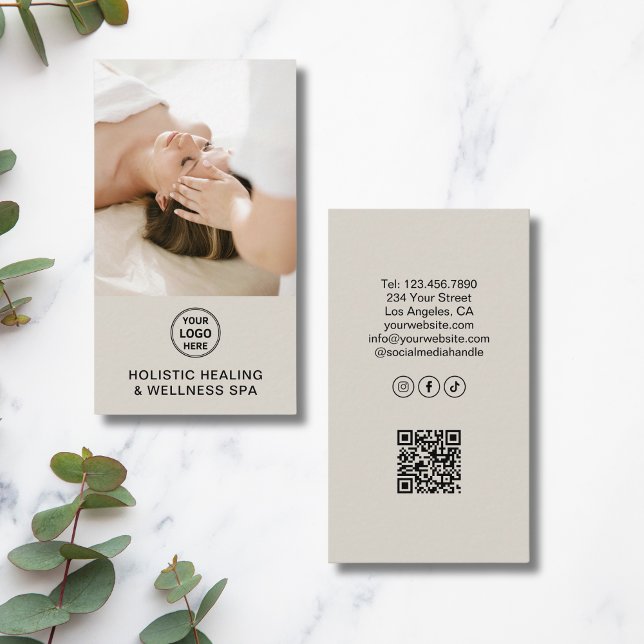 Holistic Health Therapist Professional QR Code  Business Card (Holistic Health Therapist Professional QR Code Business Card)