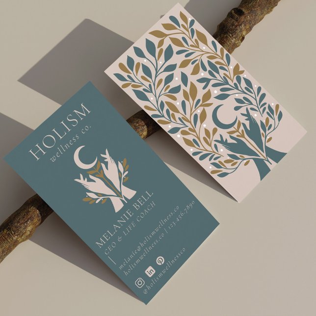 Holistic Health & Wellness Healing Hands Celestial Business Card (Holistic Health & Wellness Healing Hands Celestial Business Card)