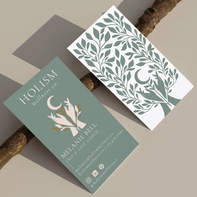 Holistic Health & Wellness Healing Hands Celestial Business Card (Holistic Health & Wellness Healing Hands Celestial Business Card)