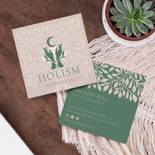 Holistic Health & Wellness Healing Hands Celestial Square Business Card