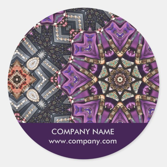 holistic massage therapist Yoga Purple Mandala Classic Round Sticker (Front)
