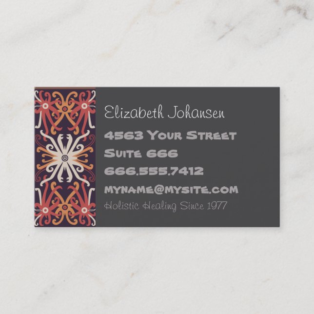 Holistic Massage Therapy Business Card (Front)