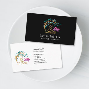 Holistic Massage Therapy Healer Energy Lotus Business Card