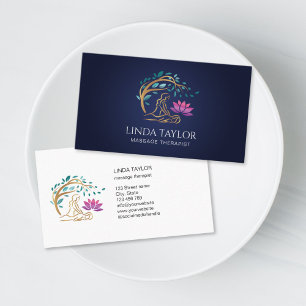 Holistic Massage Therapy Healer Energy Lotus Business Card