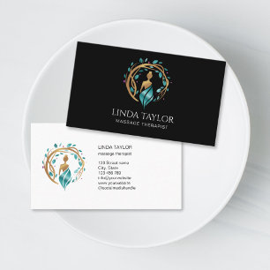 Holistic Massage Therapy Healer Energy Lotus Business Card