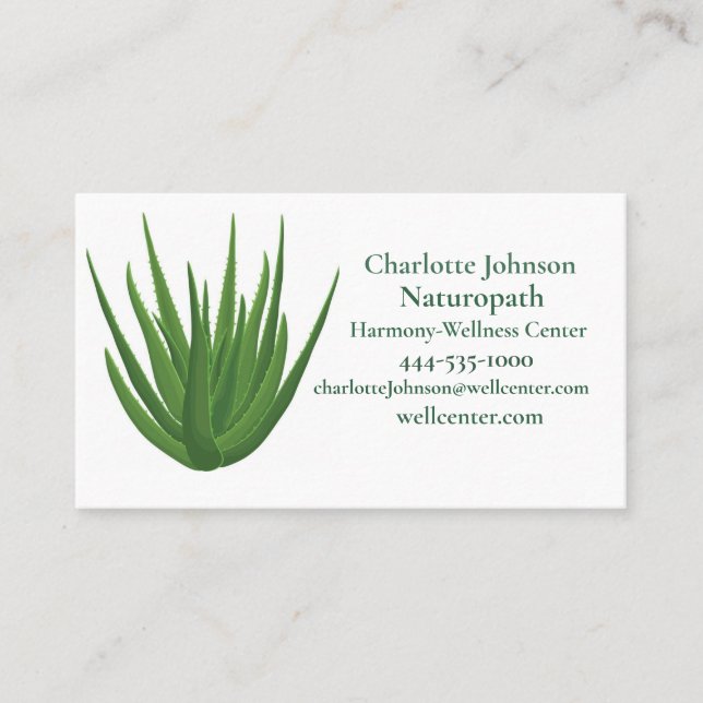 Holistic Medicine Wellness Centre Naturopath Green Business Card (Front)