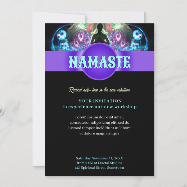 Holistic Spiritual Yoga Workshop Event Flyer Invit Invitation (Front)