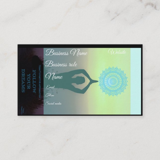 Holistic style, positive affirmation business card (Front)
