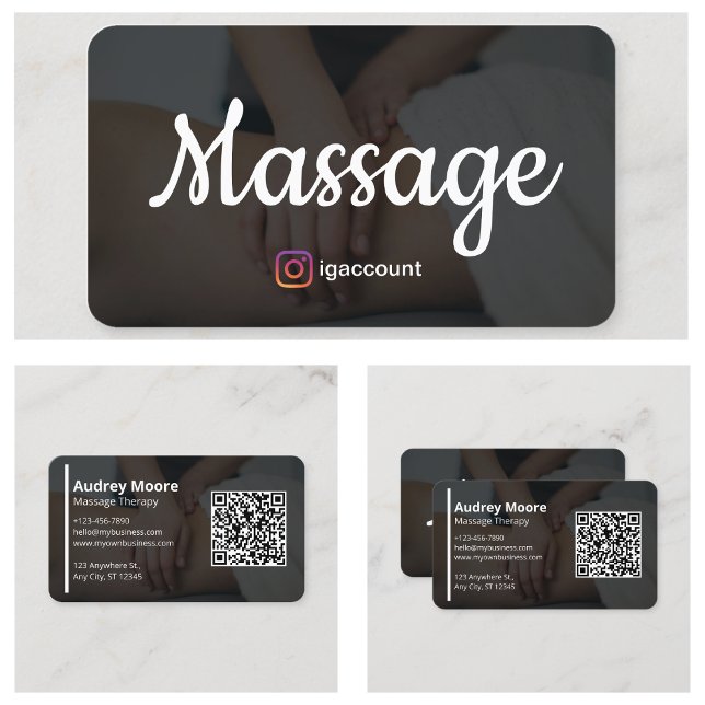 Holistic Therapy Massage Services Elegant Modern Business Card (Holistic Therapy Massage Services Elegant Modern Business Card
)